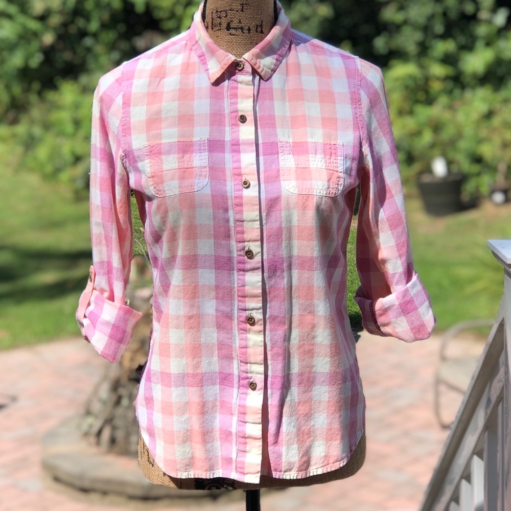 EUC The North Face Plaid Button Down Shirt Small